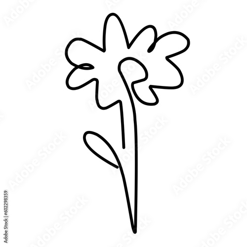 One Line Drawing Flower