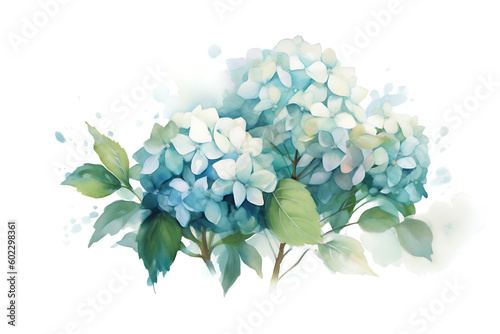 Hydrangea water painting created with generative AI