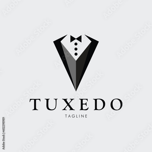 tuxedo logo vector illustration design for use brand identity initial