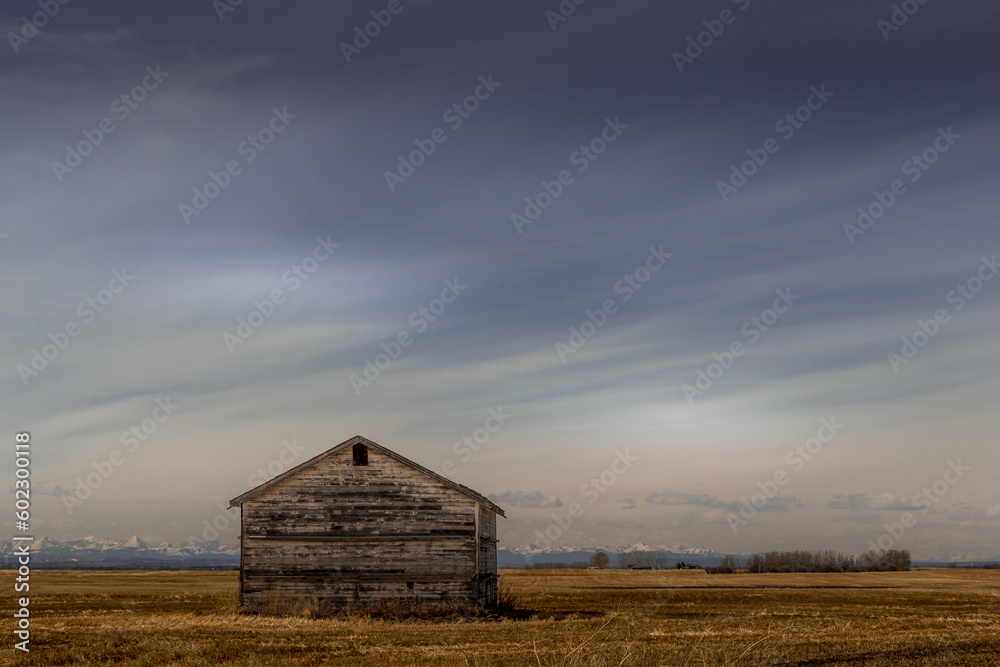 Run down farm buildings Indus Alberta Canada