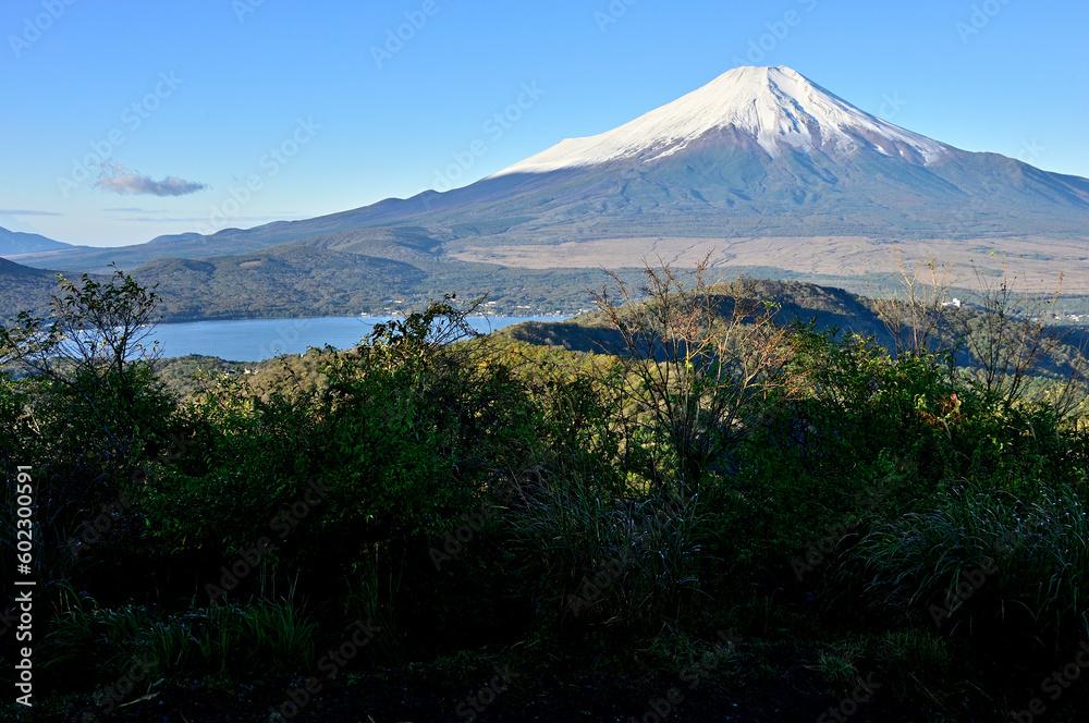 道志山塊の石割山山頂より望む富士山
