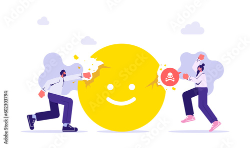 Bad review for product or service, Customer experience negative review or feedback, rating to product, service or business, vector flat illustration