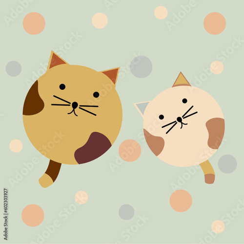ute 2 cat caricature design mascot kawaii. cute cat kitten head cartoon illustration.