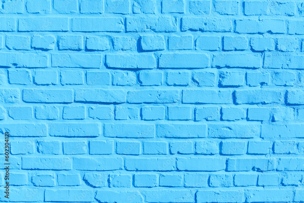 Obraz premium harmonic blue painted brick wall