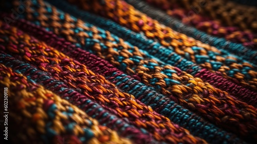 A close-up of a handloom fabric's intricate pattern, emphasizing the craftsmanship and detail