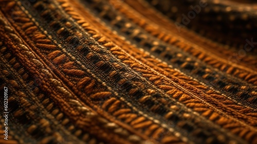 A close-up of a handloom fabric's intricate pattern, emphasizing the craftsmanship and detail