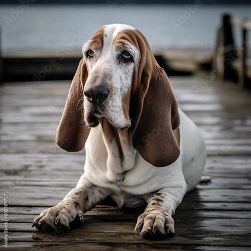 Schöner Hund am Steg