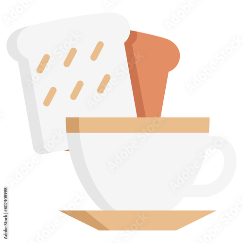 bread, coffee and tea, breakfast, food courts vector icons for web design, app, banner and digital marketing.
