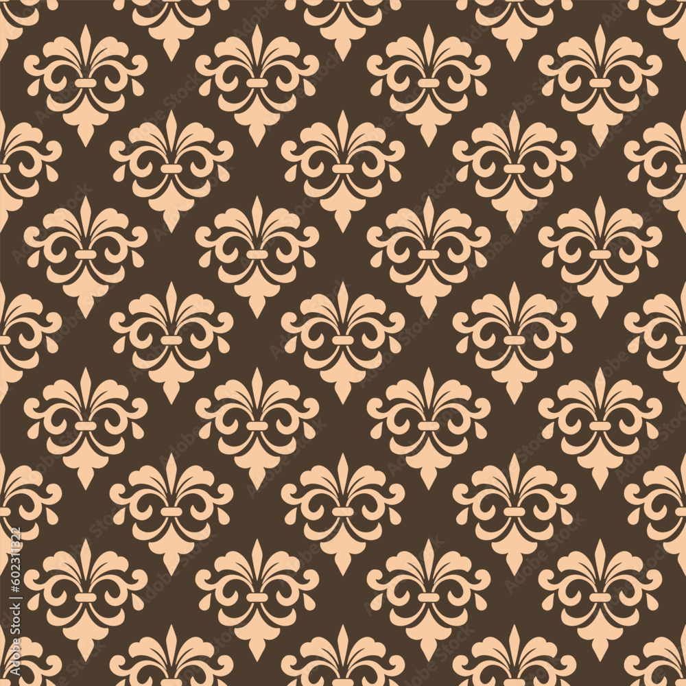 Asian damask wallpaper pattern design.