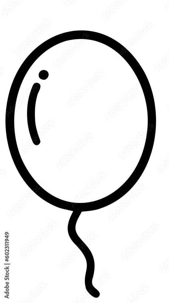 balloon,black line