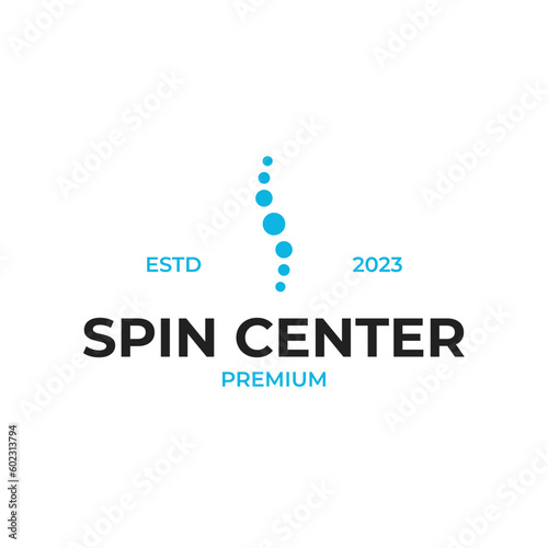Creative spine center logo design vector illustration idea