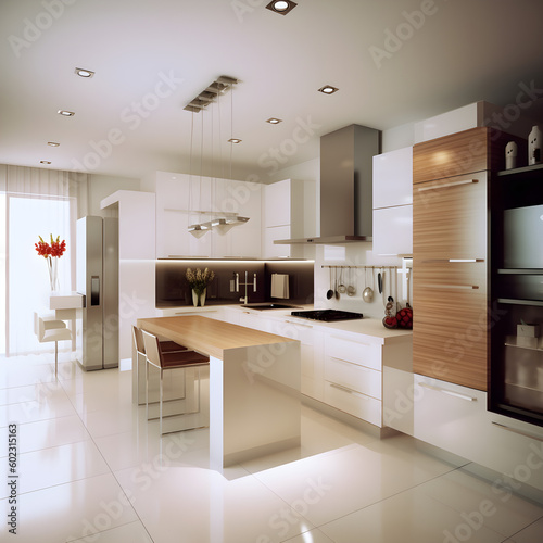 kitchen, modern and minimalist interior design