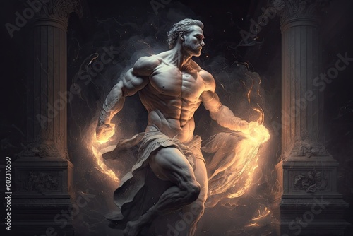 Slika na platnu Prometheus bringing the fire to humankind majestic