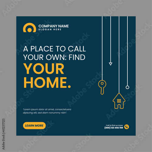 Modern Real Estate Social Post Design Template