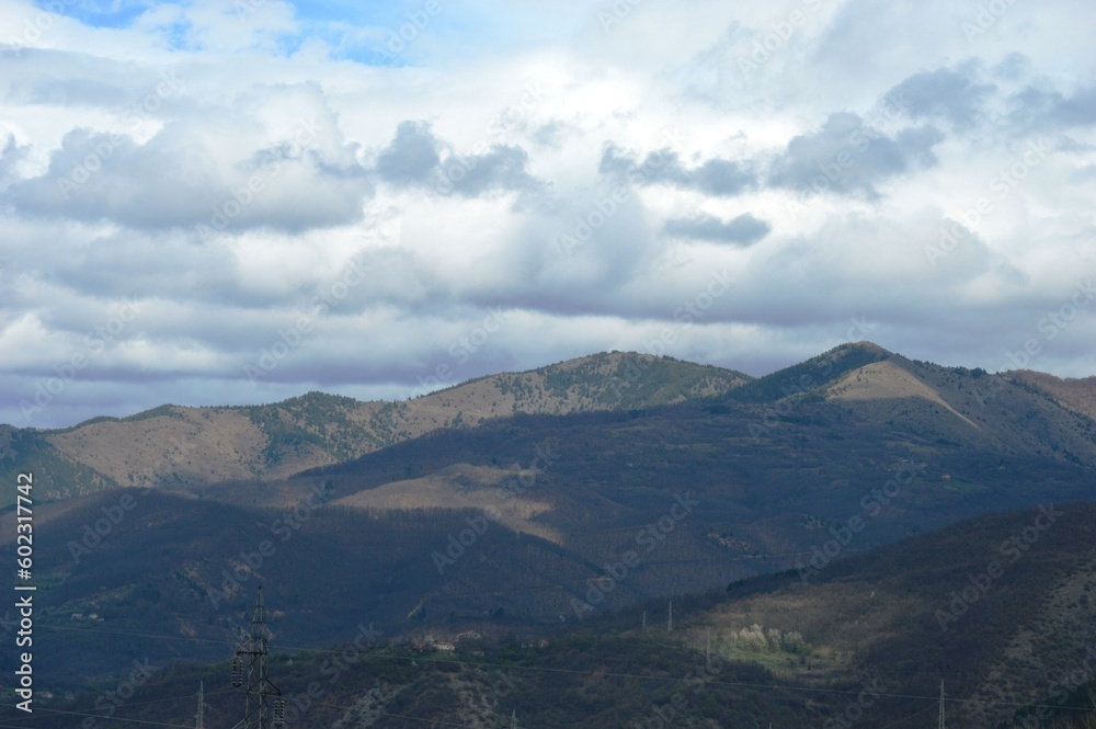 hills and mountains in the morning in spring hills and mountains in the morning in spring