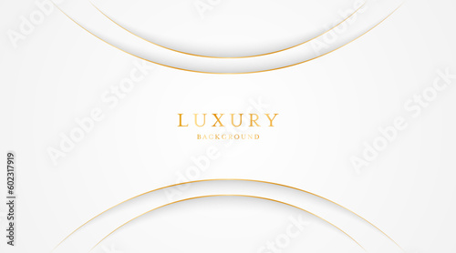 White background with elegant golden lines, use for template or cover. Elegant premium white background. vector illustration
