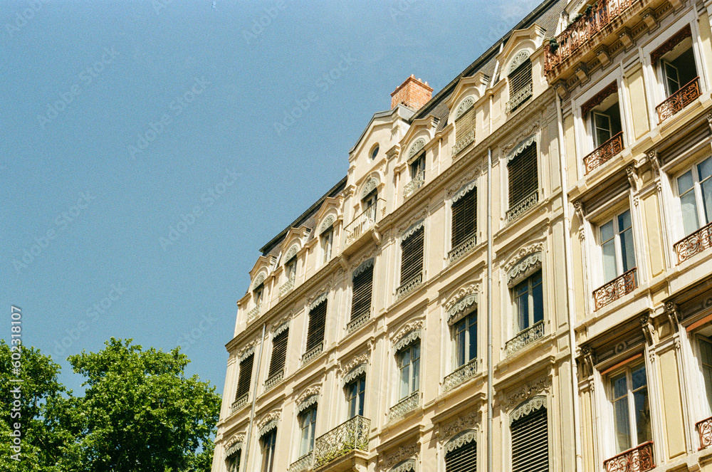Lyon France Old Building with BLue Sky on Kodak Gold FIlm Lyon France Old Building with BLue Sky on Kodak Gold FIlm