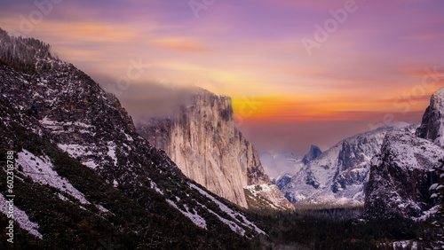 Yosemite National Park, Yosemite national park in winter season, California, USA.