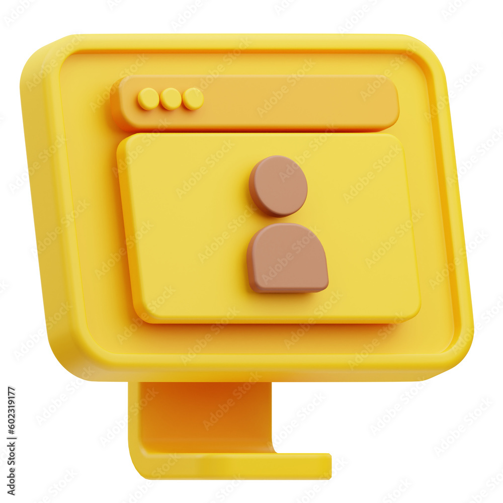 User Profile Online Education 3D Illustration User Profile Online Education 3D Illustration