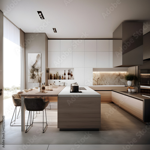kitchen, modern and minimalist interior design