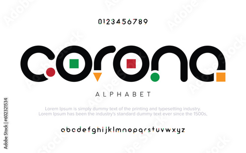 Corona Abstract logo font alphabet minimal modern urban fonts for logo brand template