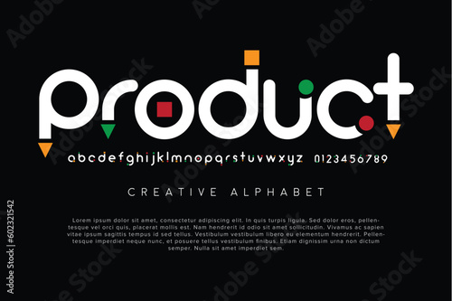 Product abstract digital logo font alphabet minimal modern urban fonts for logo brand