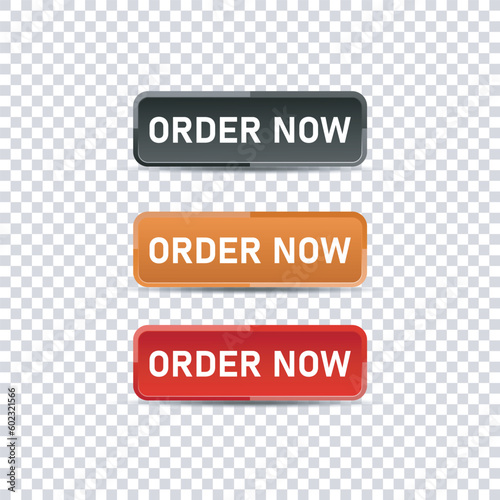 order now button for web design,online shopping web banners. Modern collection for web site. Order now icon,order now promotion.Vector illustration.
