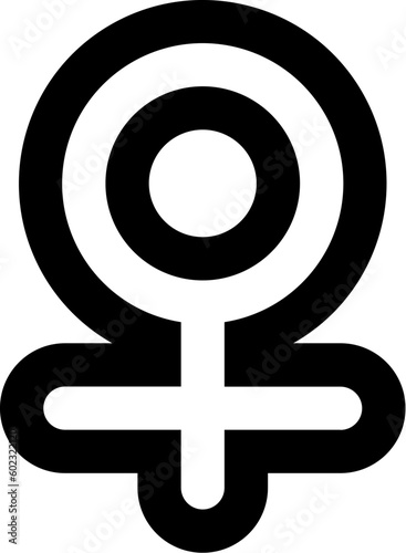 Outline Gender Femme Black White Icon. Traditional and progressive unconventional sexual relations between sexes groups. Simple outline vector symbol isolated on white background