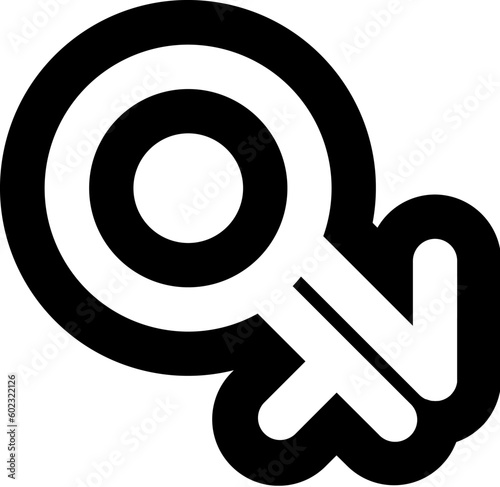 Outline Gender Intergender Black White Liner Icon. Traditional and progressive unconventional sexual relations between sexes groups. Simple outline vector symbol isolated on white background