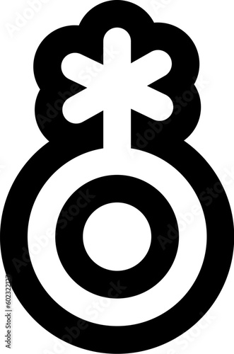 Outline Gender Genderqueer Black White Liner Icon. Traditional and progressive unconventional sexual relations between sexes groups. Simple outline vector symbol isolated on white background