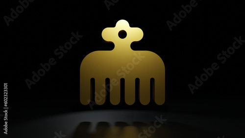 KAMON,Japanese family crests.Golden symbol on a black background.