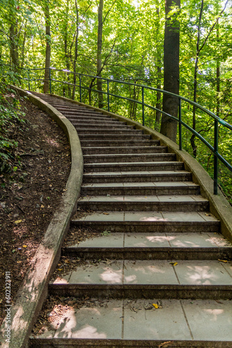 Stairs to an bservation platform in Macocha abbys  Czech Republic