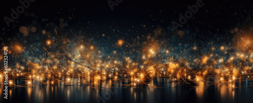 Abstract background. Blurred bokeh dark background, Christmas and New Year holiday background   Generative AI © OLGA