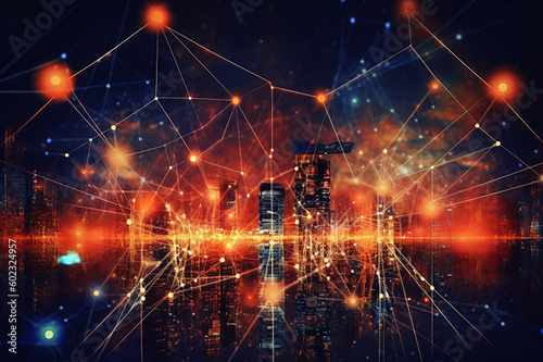 Digital technology internet network connection big data