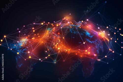 Digital technology internet network connection big data