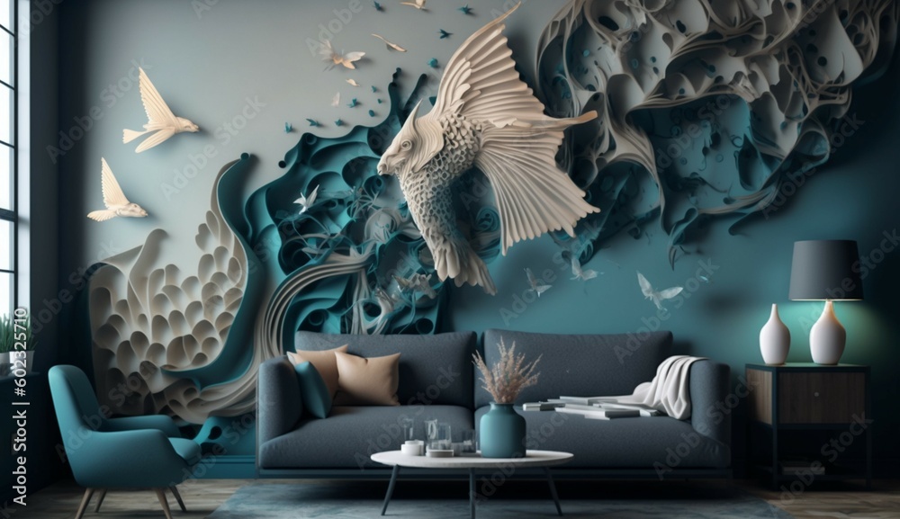 Transform Your Room with this Beautiful 3D Wallpaper generative Ai