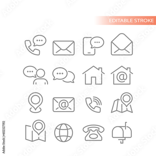 Chat bubble, online messaging line vector icon set. Chatting and texting, message balloon outline icons.