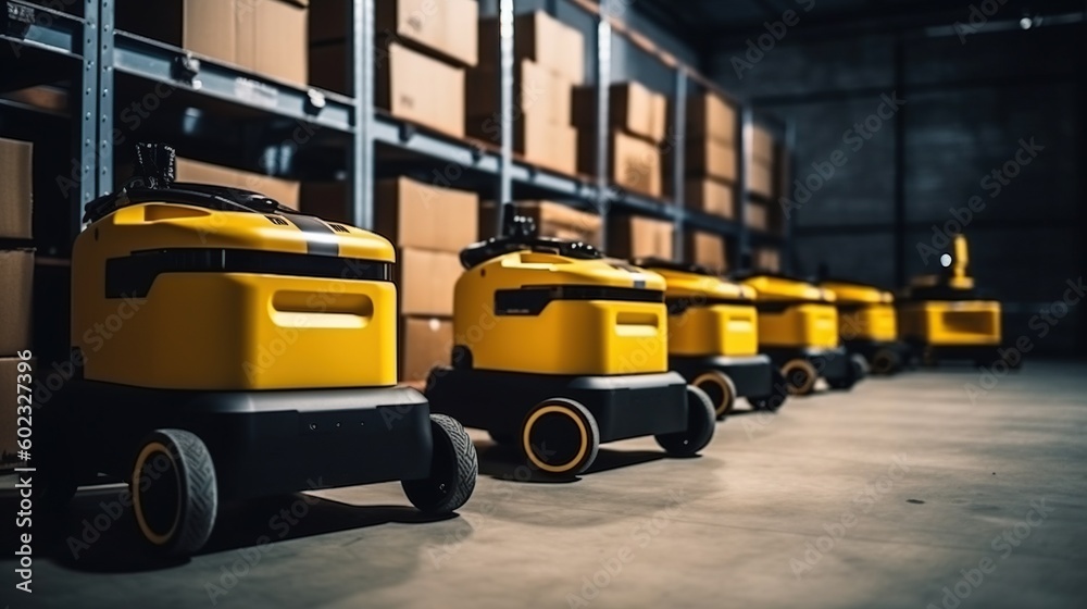Autonomous robot delivery in warehouses with 5g wireless Technology. Generative AI