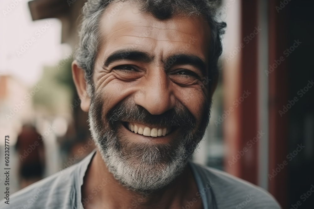 portrait of Turkish happy middle aged man