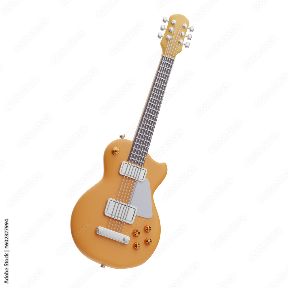 Obraz premium music object guitar electric illustration 3d