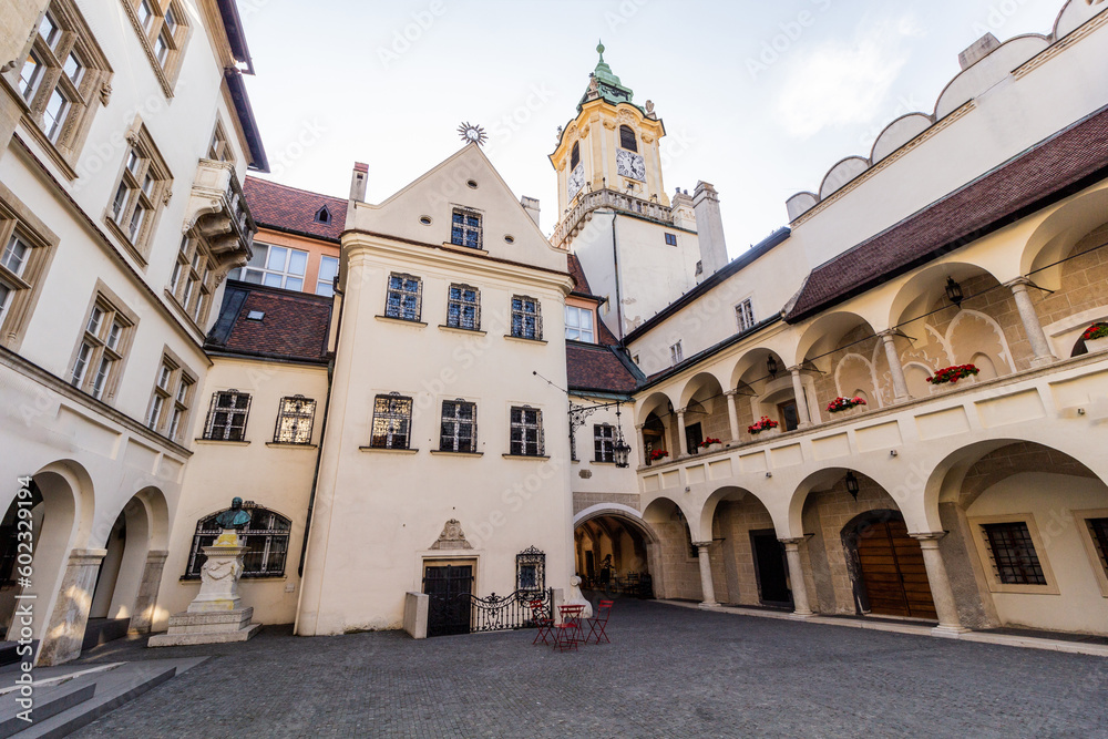 Courtyard of Stara Radnica (Old Town Hall) in Bratislava, Slovakia