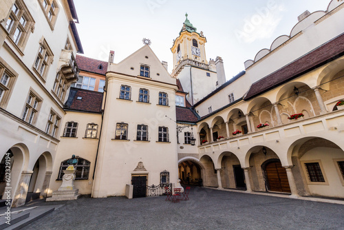 Fototapeta Naklejka Na Ścianę i Meble -  Courtyard of Stara Radnica (Old Town Hall) in Bratislava, Slovakia