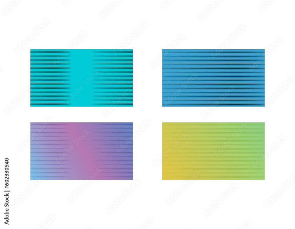 Naklejka premium Set of Graphic web background, horizontal line template pattern, cover decor vector illustration