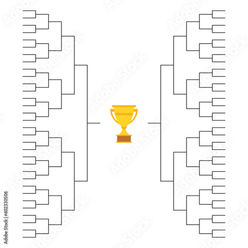 Set of Bracket sport tournament, blank elimination event sign, playoff match vector illustration
