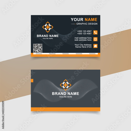 Black color Modern Business Card illustrator print template