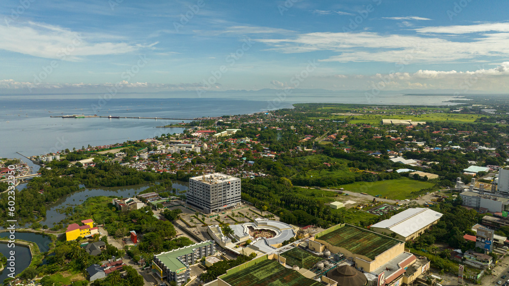Obraz premium Aerial view of city of Bacolod It is the capital of the province of Negros Occidental, Philippines.