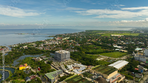 Aerial view of city of Bacolod It is the capital of the province of Negros Occidental, Philippines. photo