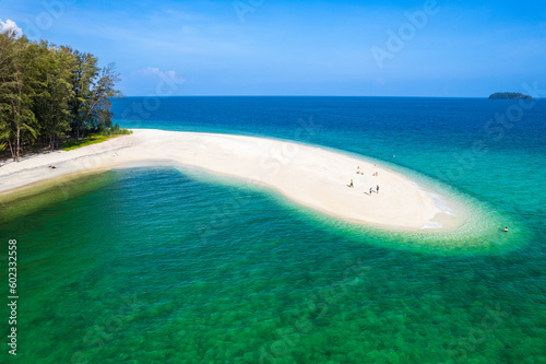 A bird's-eye view of the beautiful beach in Lipe island, Satun Province,Thailand.