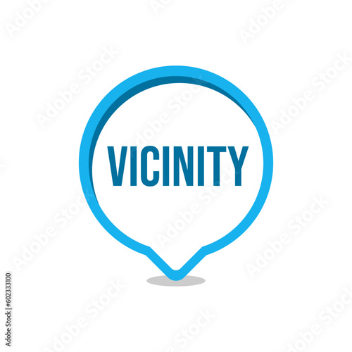 Vicinity distance surrounding area point icon label design vector photo