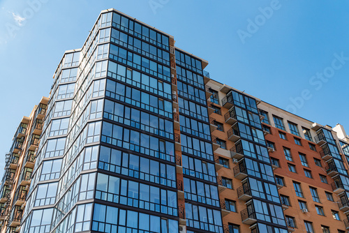 Contemporary residential building exterior. Modern apartment buildings